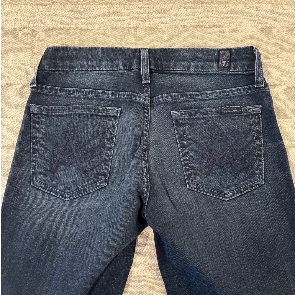 7 For All Mankind "A" Pocket Flare Jeans Size 25 Original Inseam Dark Wash Y2K